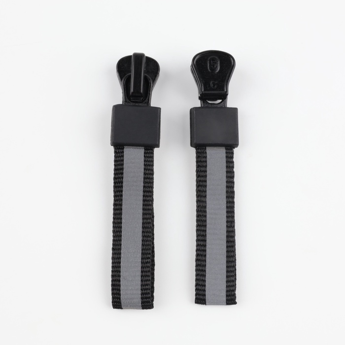 фото Замок автоматический светоотражающий для молнии «трактор», №5, 10 шт, цвет чёрный арт узор