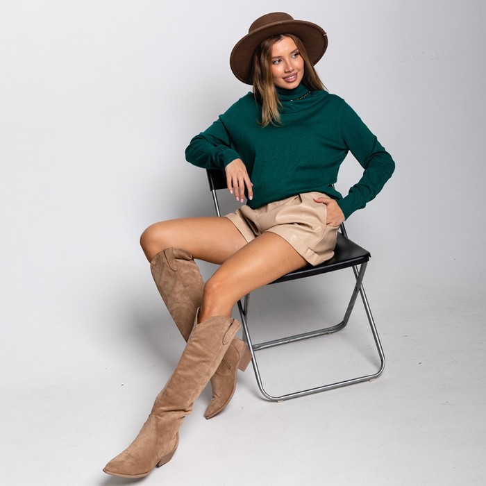 фото Водолазка женская цвет изумрудный, размер one size (46-50) dommod