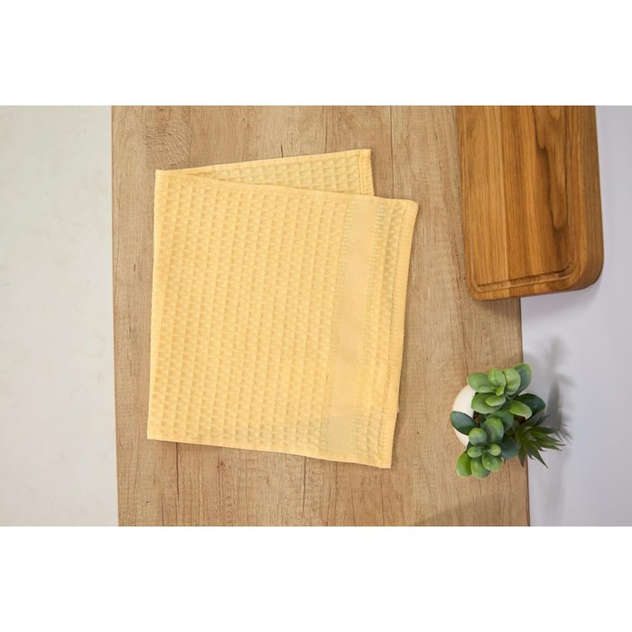 Полотенце вафельное, размер 30x60 см, цвет жёлтый
Полотенце вафельное, размер 30x60 см, цвет жёлтый