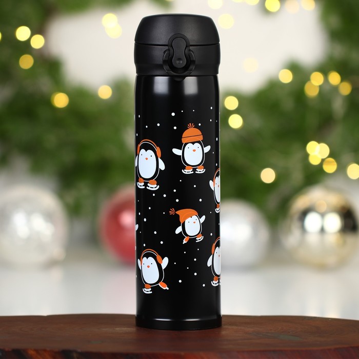 фото Термос «пингвины» чёрный, 450 мл mode forrest