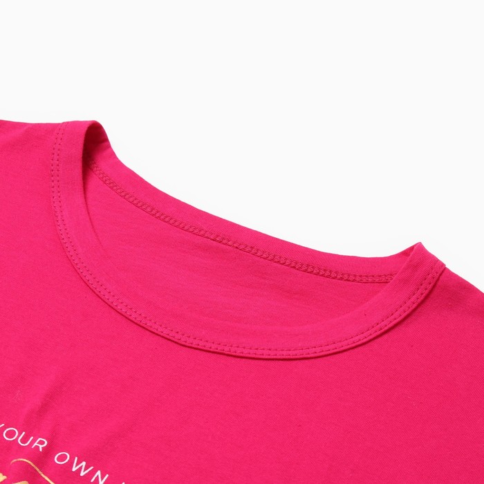 фото Комплект женский домашний (футболка/брюки), цвет розовый/чёрный, размер 50 milena