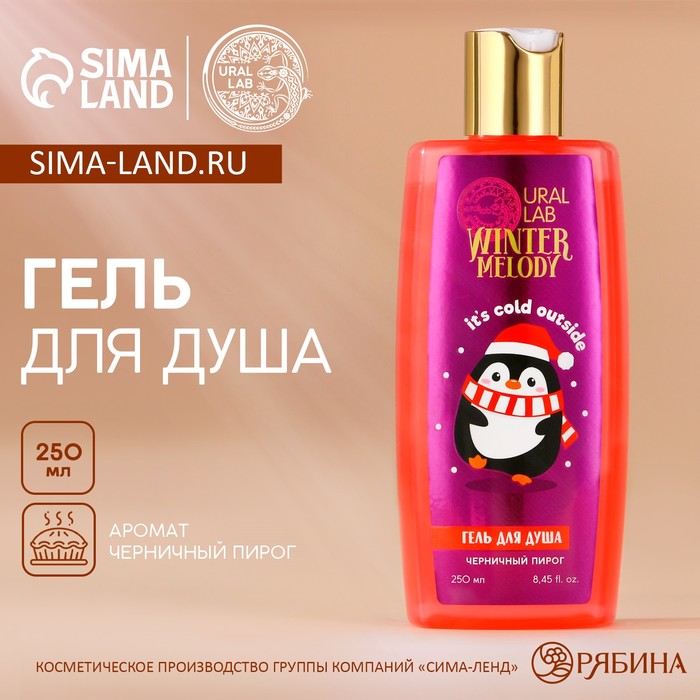 Гель для душа Winter Melody, 250 мл, аромат черничного пирога, URAL LAB 
Гель для душа Winter Melody, 250 мл, аромат черничного пирога, URAL LAB