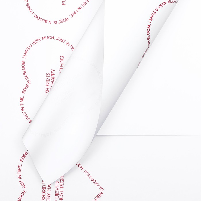 Пленка для цветов матовая, "Кайма из текста", 57х56см
Пленка для цветов матовая, "Кайма из текста", 57х56см