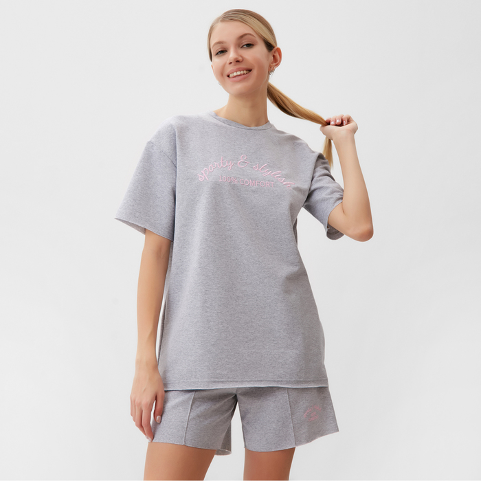 Комплект (футболка, шорты) женский MINAKU: SPORTY & STYLISH цвет светло-серый, р-р 48
Комплект (футболка, шорты) женский MINAKU: SPORTY & STYLISH цвет светло-серый, р-р 48