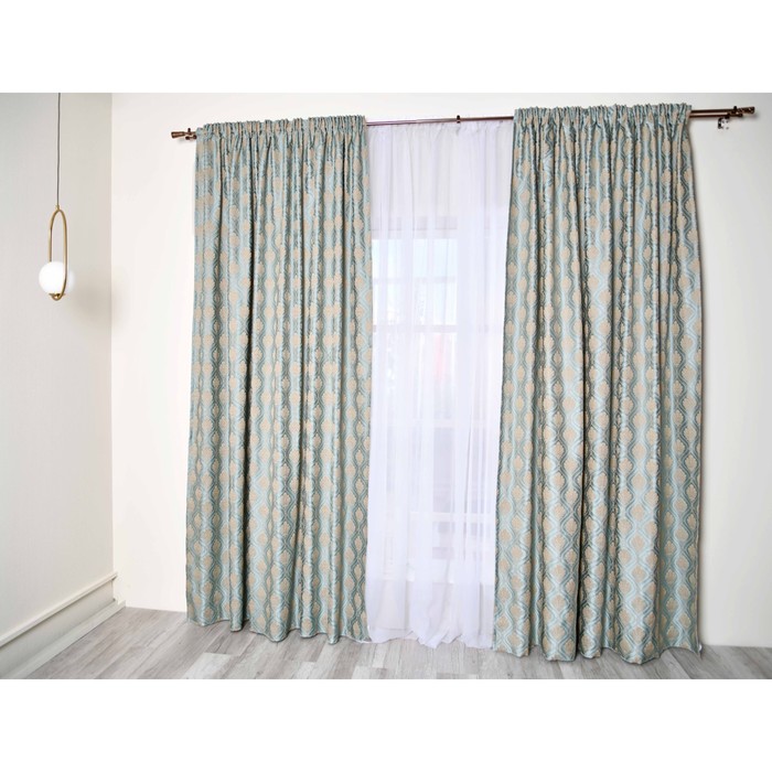 фото Штора, размер 150x270 см, цвет бирюза