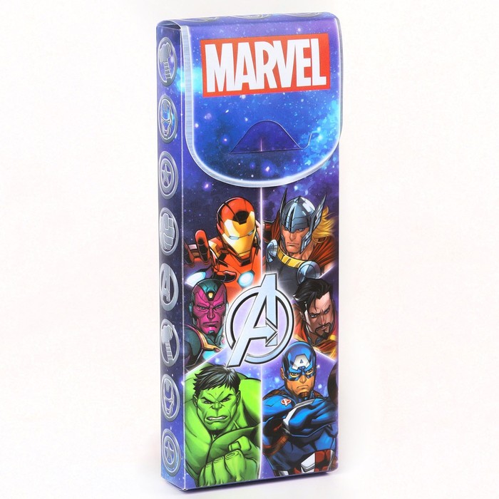 фото Пенал-футляр пластиковый, 75х195х25 мм, сборный, мстители marvel