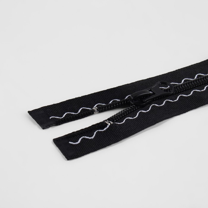 фото Молния «спираль», №5, разъёмная, замок автомат, 80 см, цвет чёрный