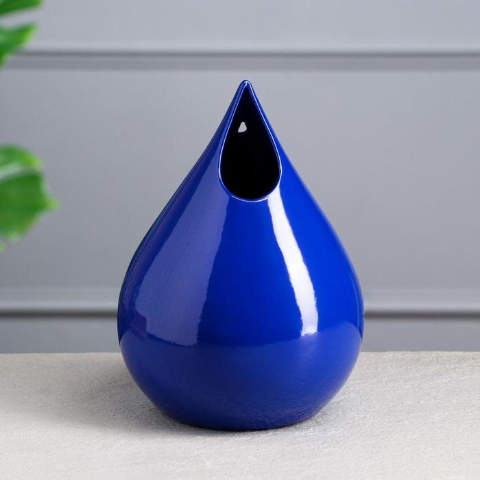 Ваза керамическая "Капля", настольная, синяя, 21 см
Ваза керамическая "Капля", настольная, синяя, 21 см