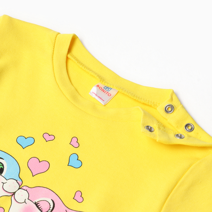 фото Лонгслив для девочки, цвет жёлтый, рост 98 см bonito