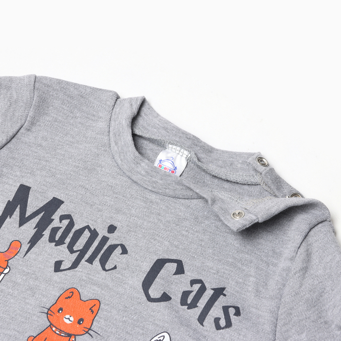 фото Лонгслив для девочки, цвет серый меланж, рост 98 см bonito