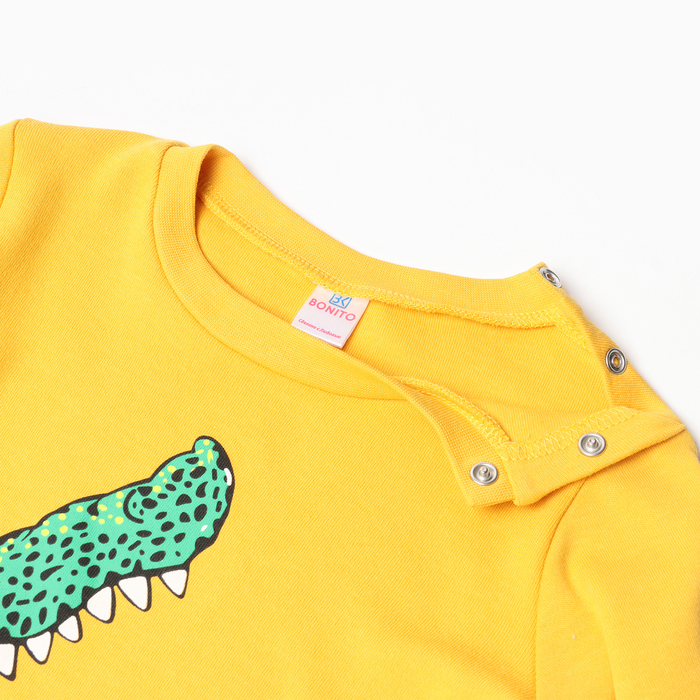 фото Лонгслив для мальчика, цвет тёмно-жёлтый, рост 92 см bonito