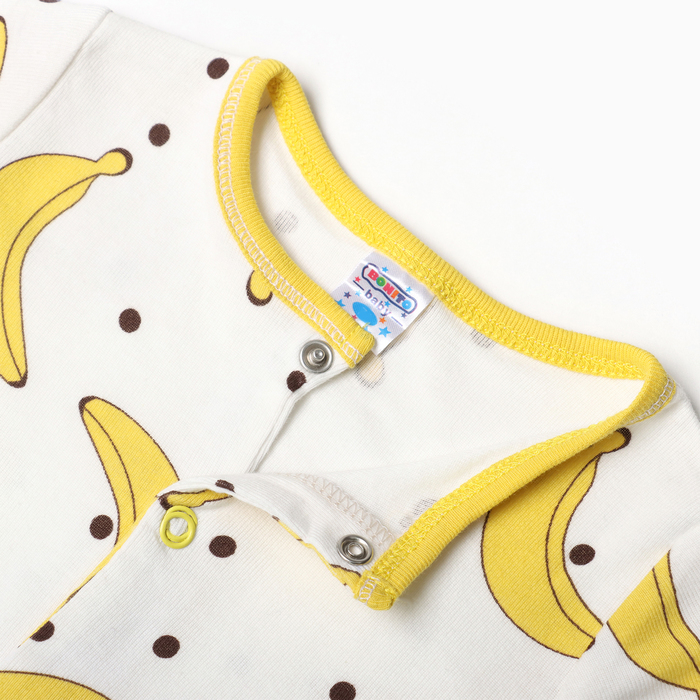фото Комбинезон детский, цвет белый/бананы, рост 62 bonito