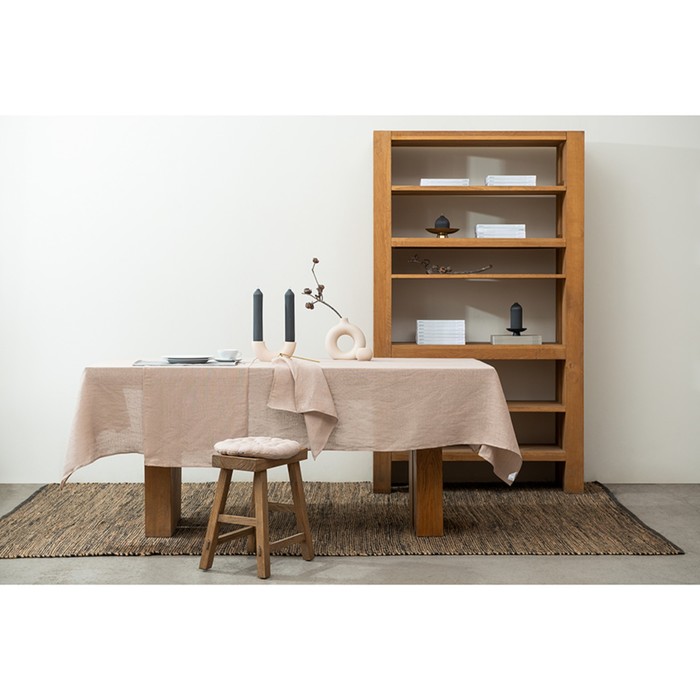 фото Скатерть из стираного льна бежевого цвета essential, размер 150х250 см tkano