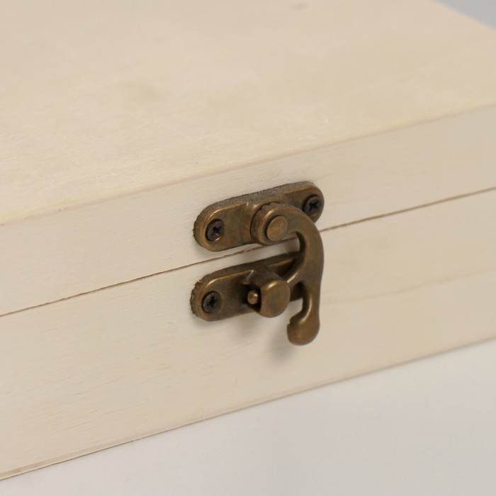 фото Шкатулка дерево под роспись "прямоугольная" замок крючок 15х10х5 см