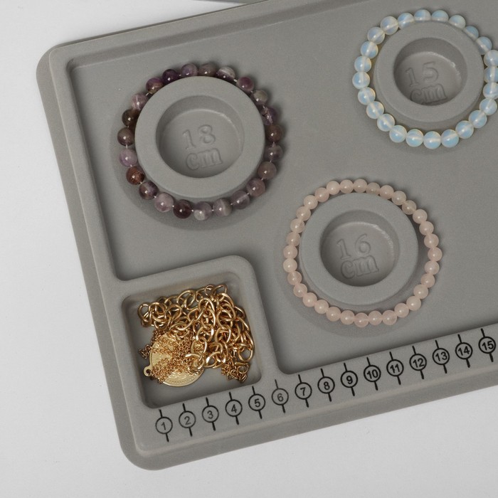 фото Органайзер универсальный для украшений "трафарет", 20x29x2 см, цвет серый queen fair