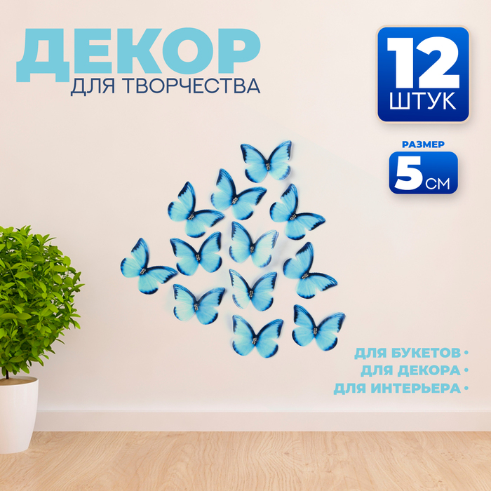 Декор для творчества «Бабочка», двухслойный, набор 12 шт., размер 1 шт. — 5 × 4 см, цвет голубой
Декор для творчества «Бабочка», двухслойный, набор 12 шт., размер 1 шт. — 5 × 4 см, цвет голубой