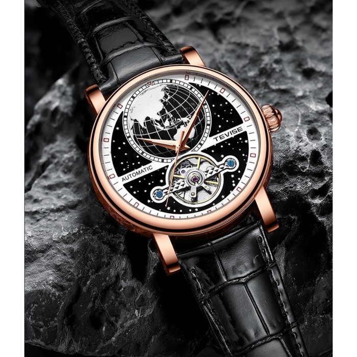 фото Часы наручные механические мужские, d-4.4 см, 3 атм, светящиеся