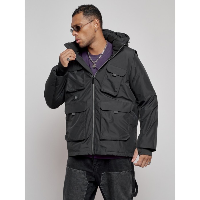 фото Куртка-жилетка трансформер мужская зимняя, размер 48, цвет чёрный mtforce