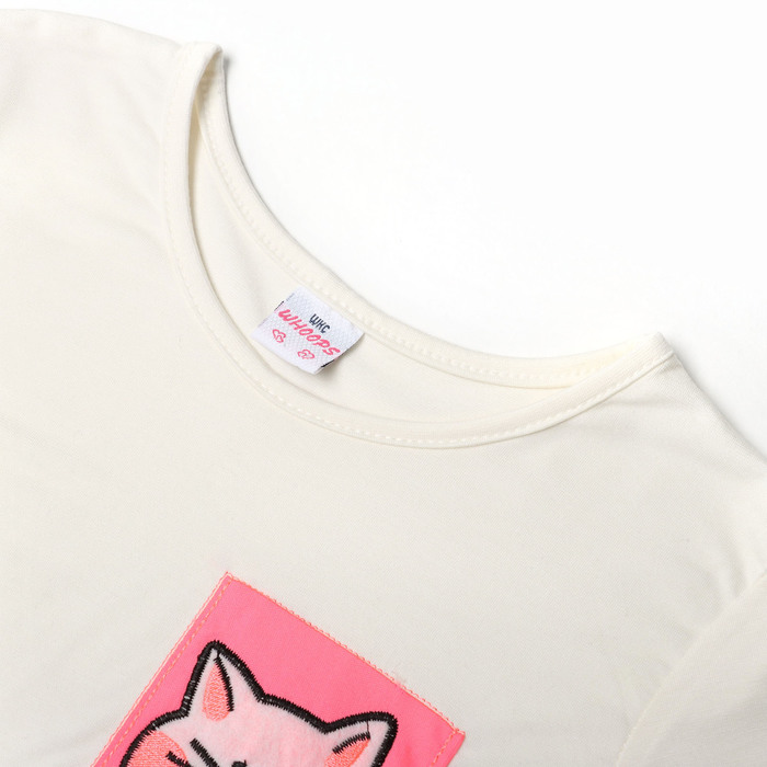 фото Лонгслив для девочки, цвет молочный, рост 128 см bebus