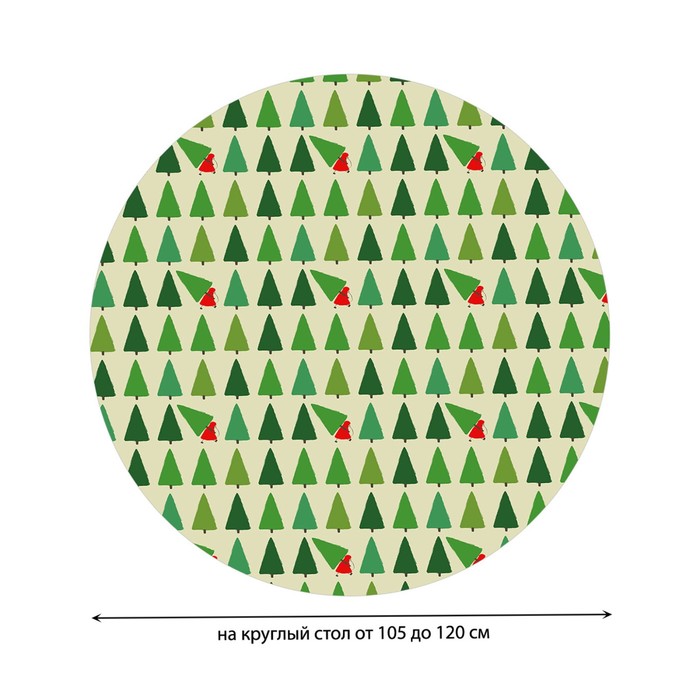 фото Круглая скатерть на резинке, диаметр 105-120 см, размер 140x140 см joyarty
