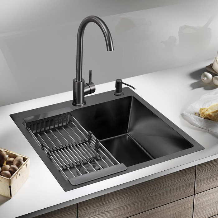 Мойка кухонная "РМС" MR-6050BL, врезная, толщина 3,0 и 1 мм, корзина, дозатор, графит
Мойка кухонная "РМС" MR-6050BL, врезная, толщина 3,0 и 1 мм, корзина, дозатор, графит