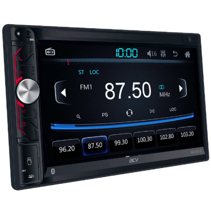 фото Автомагнитола acv 2 din wd-6920, 6.9", 50wx4, phonelink, aux, bluetooth, wince