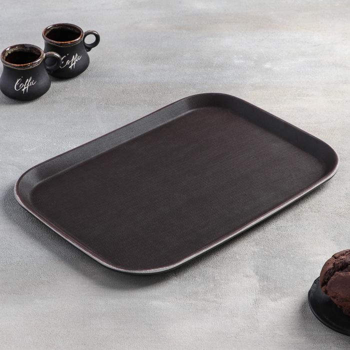Поднос прорезиненный, 35×25 см, цвет коричневый
Поднос прорезиненный, 35×25 см, цвет коричневый