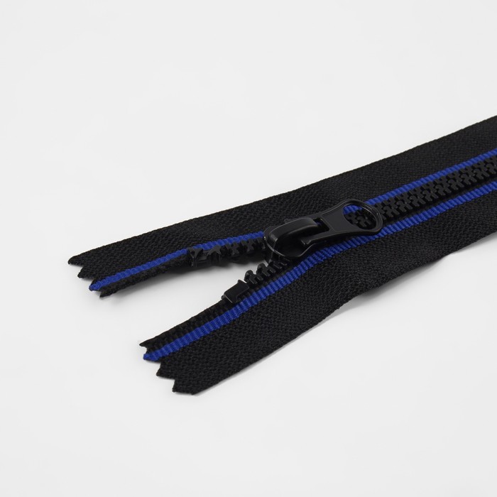 фото Молния неразъёмная «трактор», №5, замок автомат, 18 см, цвет чёрный/синий