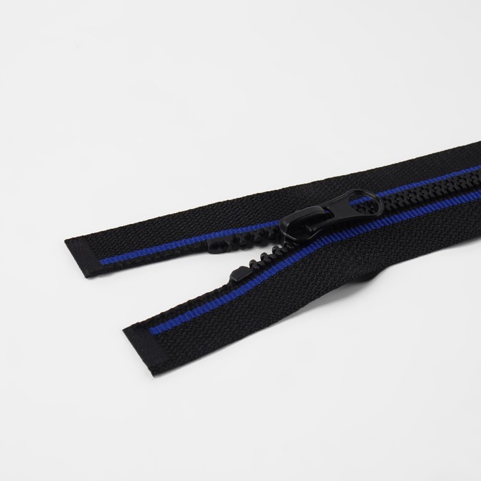 фото Молния разъёмная «трактор», №5, замок автомат, 70 см, цвет чёрный/синий