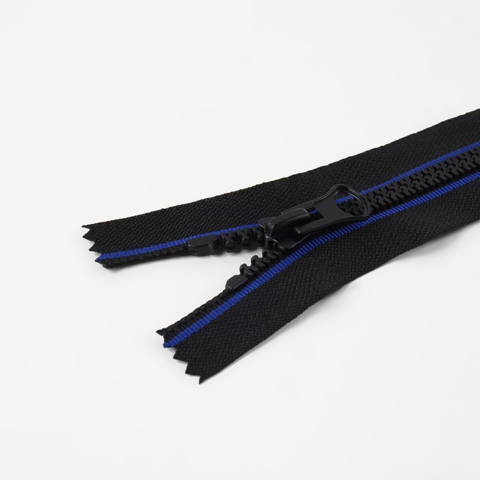 фото Молния неразъёмная «трактор», №8, замок автомат, 18 см, цвет чёрный/синий