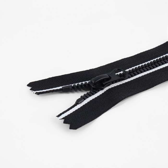 фото Молния неразъёмная «трактор», №5, замок автомат, 18 см, цвет чёрный/белый