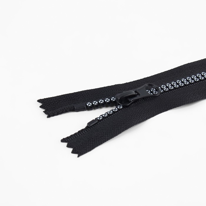 фото Молния неразъёмная «трактор», №5, замок автомат, 18 см, цвет чёрный/белый