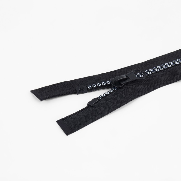 фото Молния разъёмная «трактор», №5, замок автомат, 80 см, цвет чёрный/белый