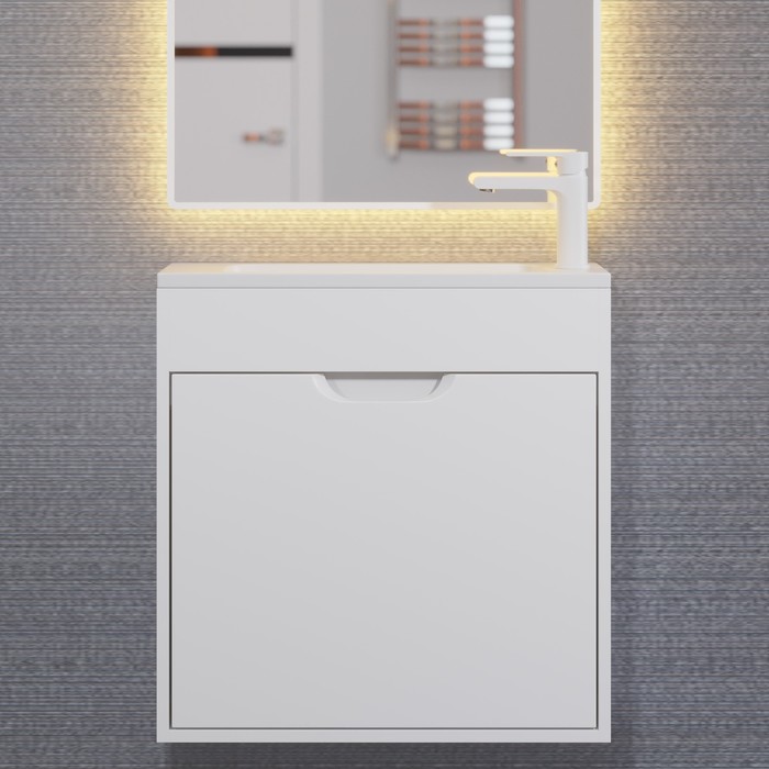 фото Тумба под раковину uperwood modul, 60 см, подвесная, матовая, белая