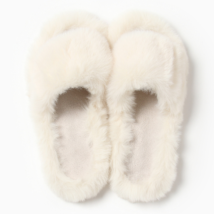 фото Тапочки женские с открытым носом, размер 39, молочный lovelife