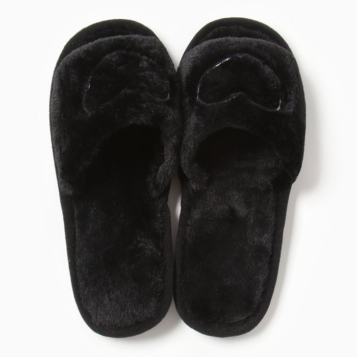 фото Тапочки женские с открытым носом, размер 38-39, чёрный lovelife