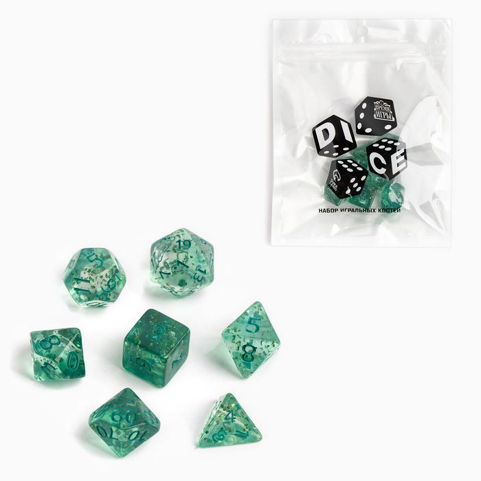 Набор кубиков для D&D (Dungeons and Dragons, ДнД) "Время игры", серия: D&D, 7 шт, бирюзовые
Набор кубиков для D&D (Dungeons and Dragons, ДнД) "Время игры", серия: D&D, 7 шт, бирюзовые