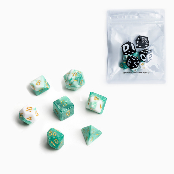 Набор кубиков для D&D (Dungeons and Dragons, ДнД) "Время игры", серия: D&D, 7 шт, мрамор
Набор кубиков для D&D (Dungeons and Dragons, ДнД) "Время игры", серия: D&D, 7 шт, мрамор