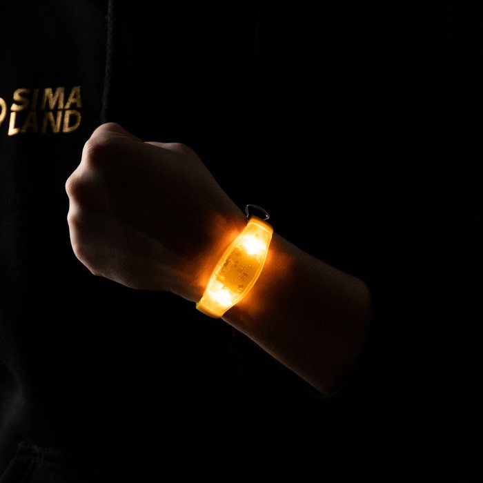 фото Светодиодный браслет жёлтый, батарейки cr2016х2, свечение жёлтое