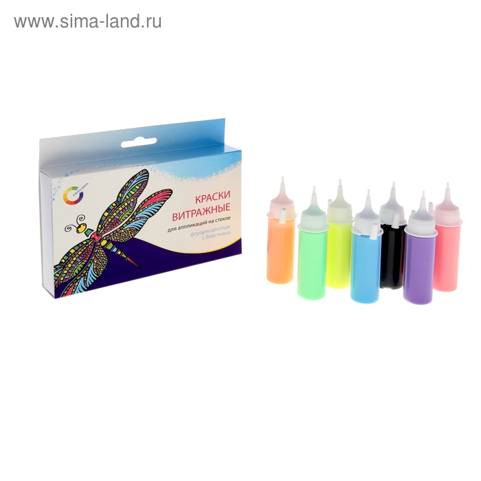 Краска по стеклу витражная Аппликация, набор 7 цветов по 20 мл «Экспоприбор» Fluo, с блестками
Краска по стеклу витражная Аппликация, набор 7 цветов по 20 мл «Экспоприбор» Fluo, с блестками