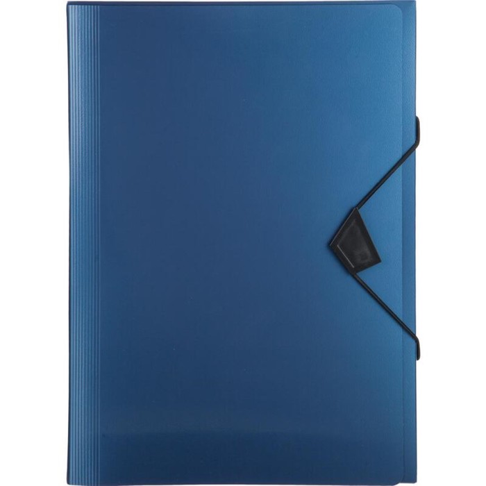 фото Папка-картотека на резинке a4, calligrata top "mistral", 800 мкм, 6 отделов, синий металлик