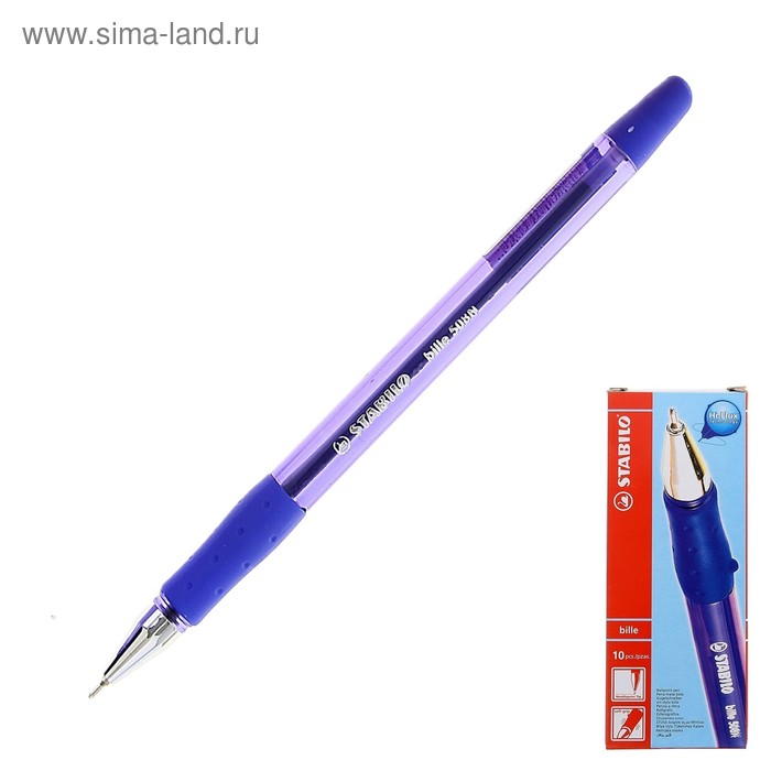фото Ручка шариковая stabilo bille 508, 0,7 мм, тонированный корпус, резиновый упор, стержень синий