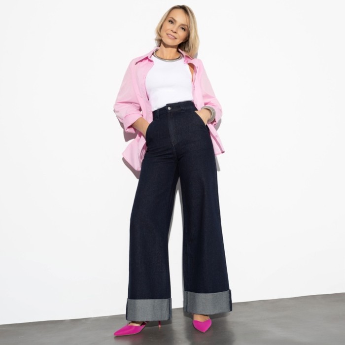 фото Джинсы-палаццо женские florence, размер 52 charuttimoda