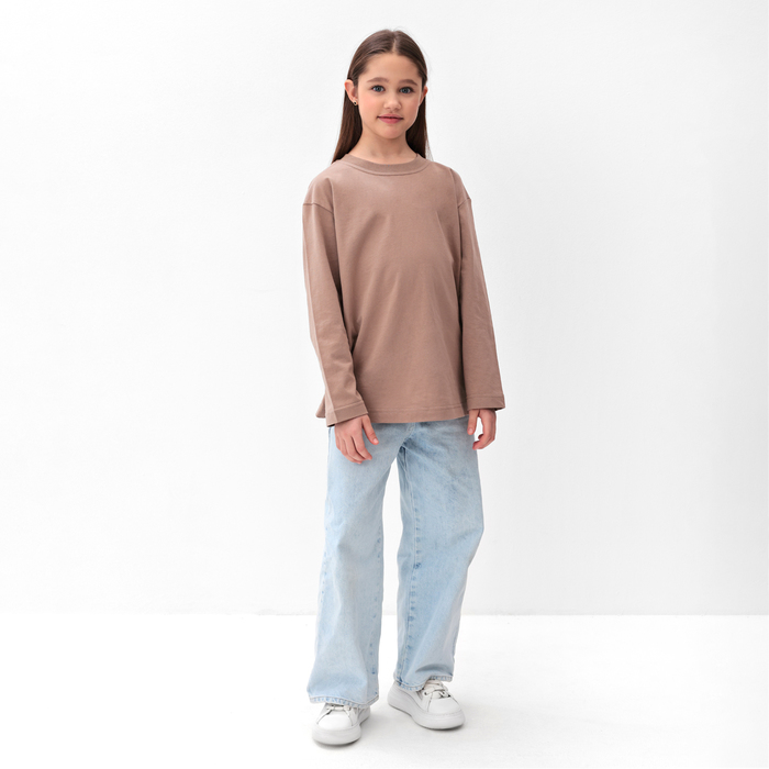 фото Лонгслив детский minaku, цвет бежевый, рост 122 см