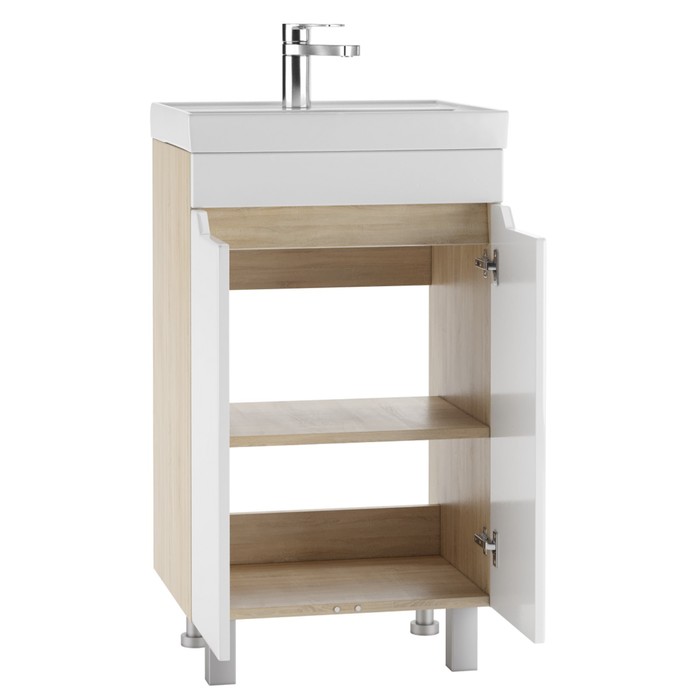 фото Тумба для ванной комнаты "мечта" с раковиной "енисей 50", дуб сонома айсберг