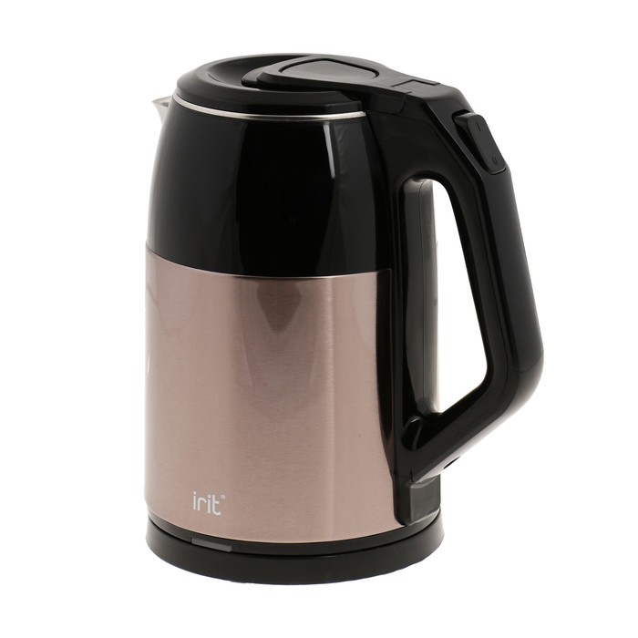 фото Чайник электрический irit ir-1363, металл, 1.8 л, 1500 вт, бежево-чёрный