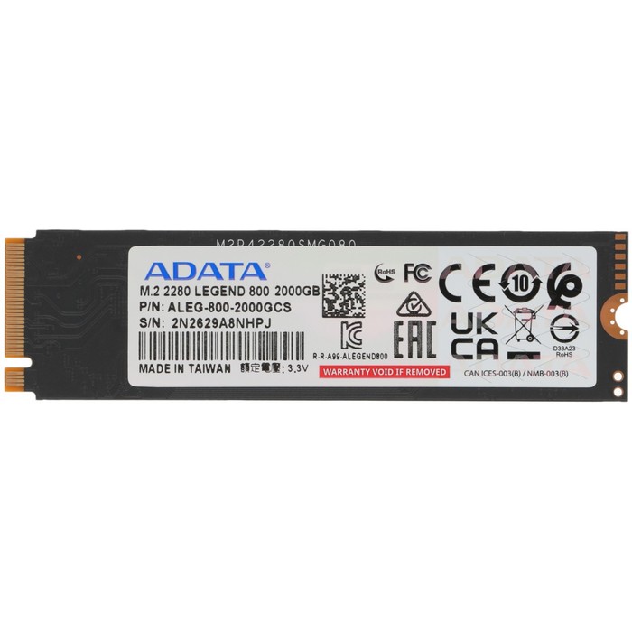 Накопитель SSD A-Data PCIe 4.0 x4 2TB ALEG-800-2000GCS Legend 800 M.2 2280
Накопитель SSD A-Data PCIe 4.0 x4 2TB ALEG-800-2000GCS Legend 800 M.2 2280