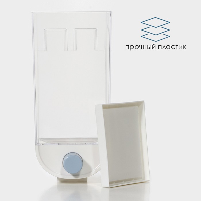 фото Контейнер - дозатор для хранения сыпучих ricco, 11,8×9,5×25,5 см, 1,5 л, на 1,5 кг, цвет белый