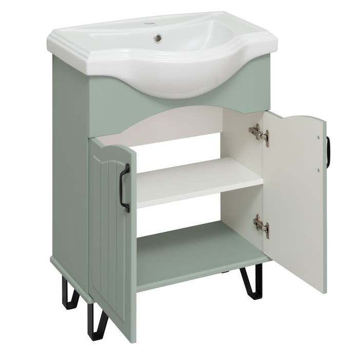 фото Тумба для ванной комнаты "марсель 65"мята, с раковиной "классик 65" 41,5 х 66 х 80 см runo