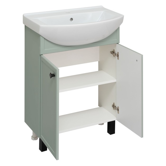 фото Тумба для ванной комнаты "римини 65" мята, с раковиной "best 65" 42,8 х 64,7 х 80 см runo